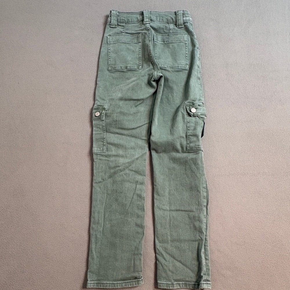 Vervet Los Angeles Women Olive Green Cargo Pants Straight Leg Utility Size 23 - Picture 2 of 10